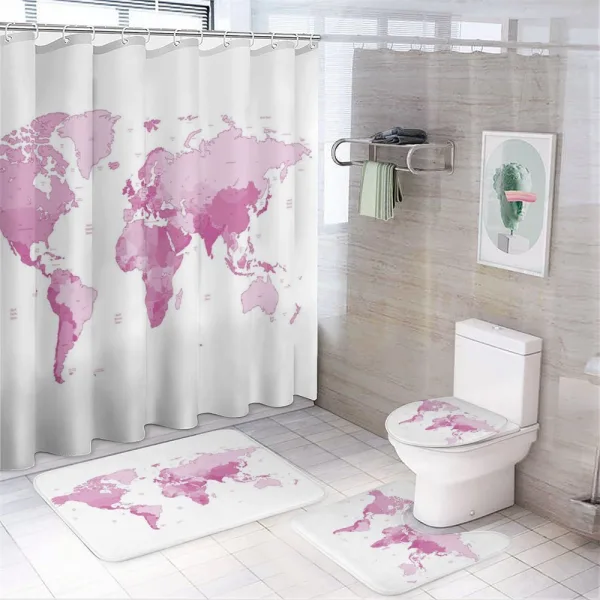 World Map Continents on a shower curtain
