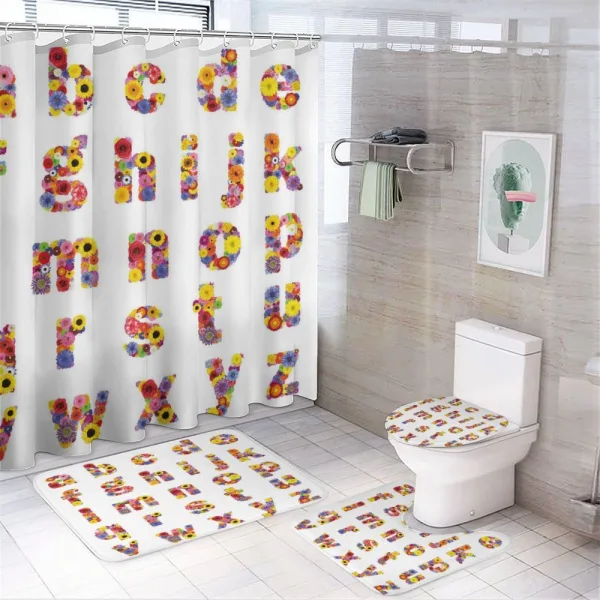 Blooming Nature Flowers on a shower curtain