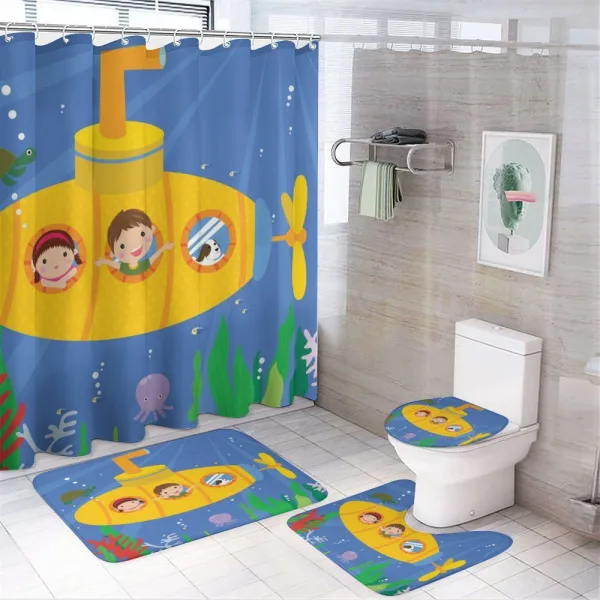 Boy Girl Dog Underwater on a shower curtain