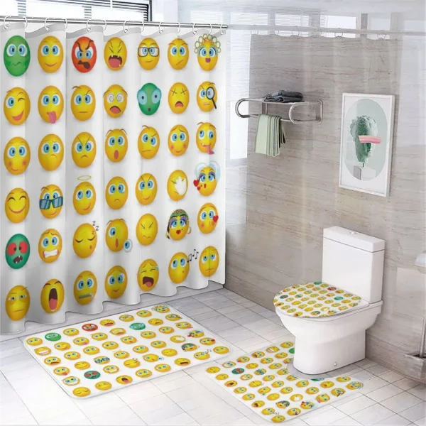 Couple Monster Face Moods on a shower curtain