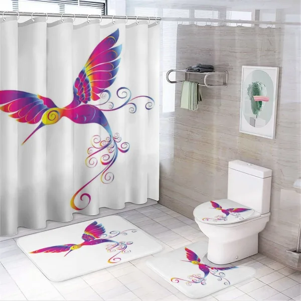 Feather Hummingbird on a shower curtain