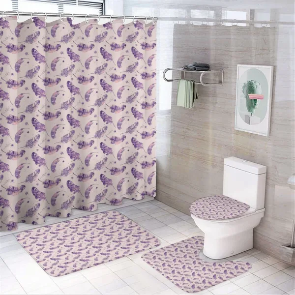 Feathers Paint Blots on a shower curtain