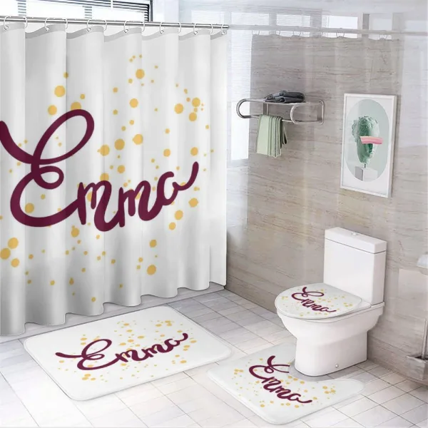 Girl Name Curved Font on a shower curtain