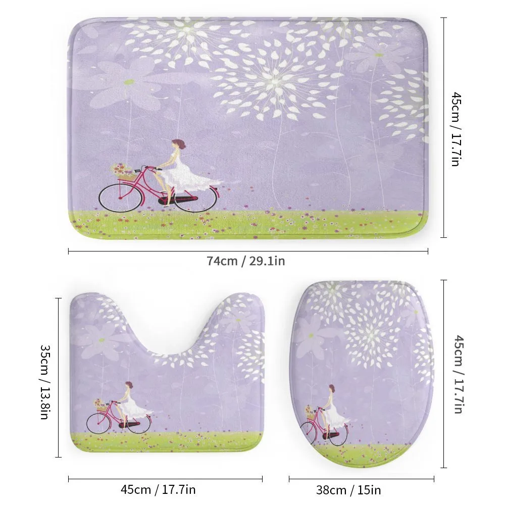 Girl Riding Bike Windy — Detail 1