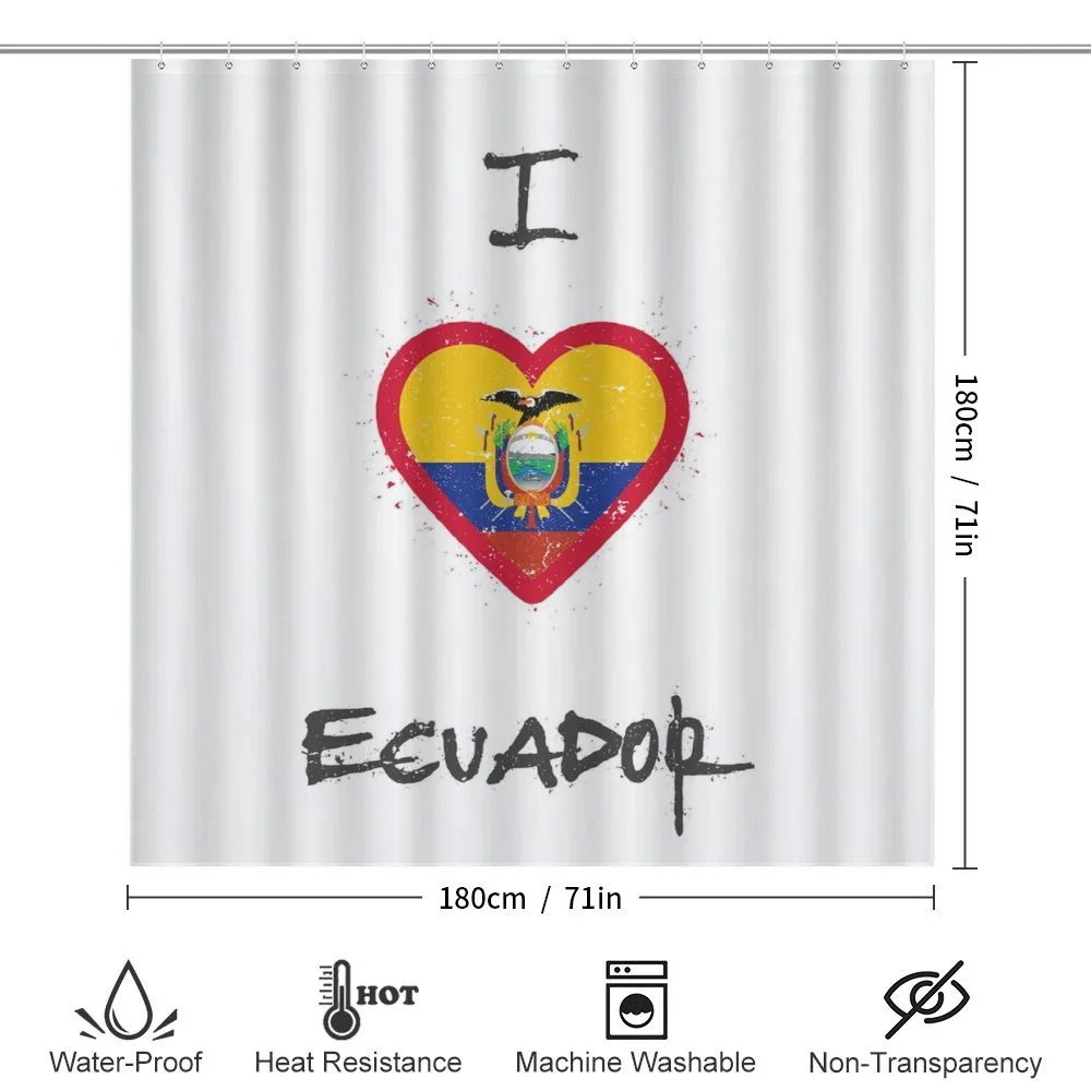 I Love Ecuador Heart Flag — Detail 2