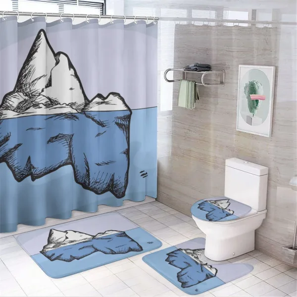 Ice Below and Above Water on a shower curtain