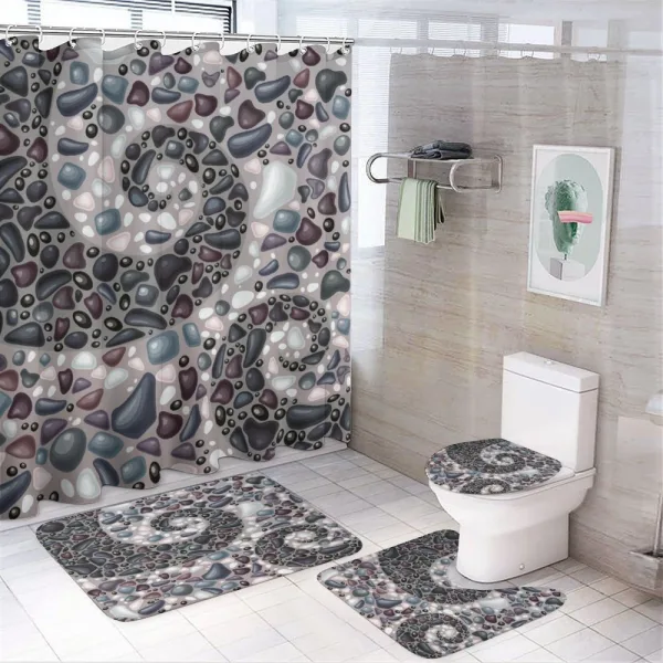 Mountain Volcanic Stones on a shower curtain