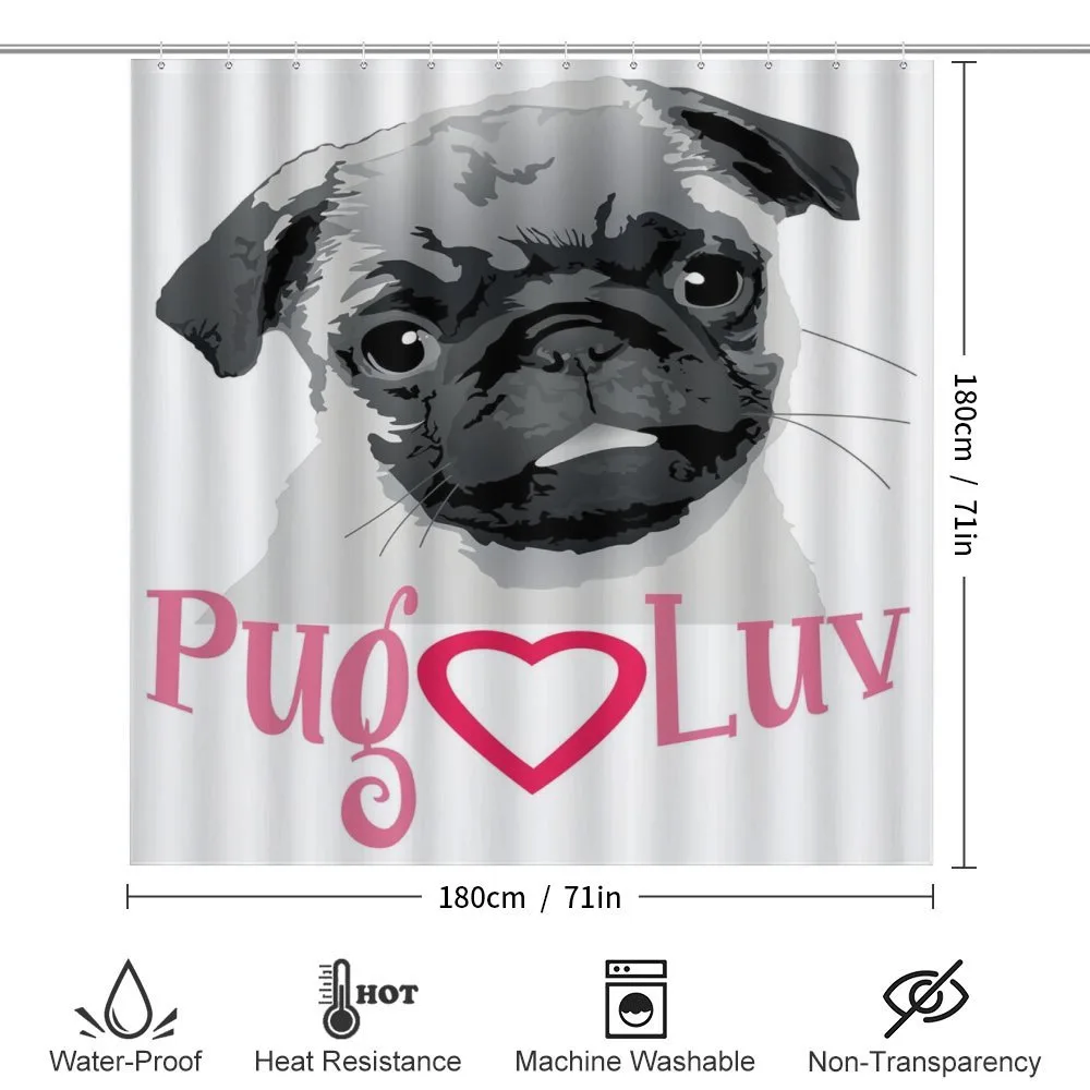 Pug Love Image Grey — Detail 2