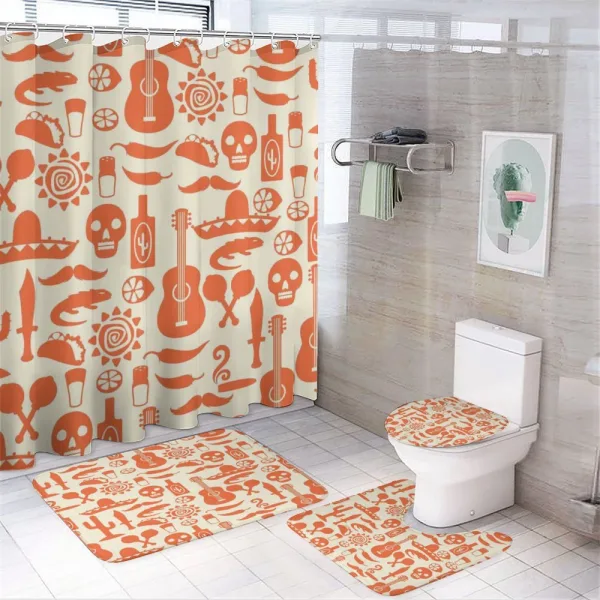 Sombrero Skulls Culture on a shower curtain