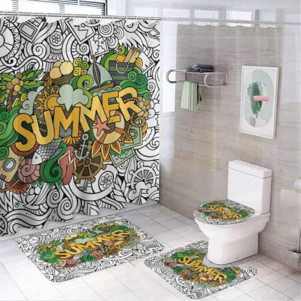 Summer Tropical Marine on a shower curtain