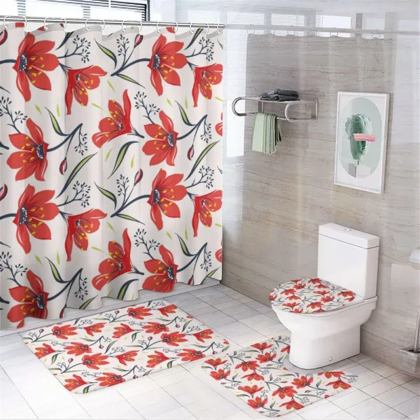 Vintage Tulip Flowers on a shower curtain