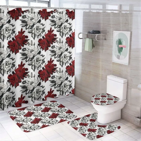 Watercolor Rose Blooms on a shower curtain