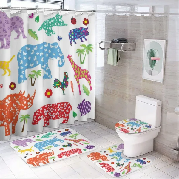 Wild Animals Floral on a shower curtain
