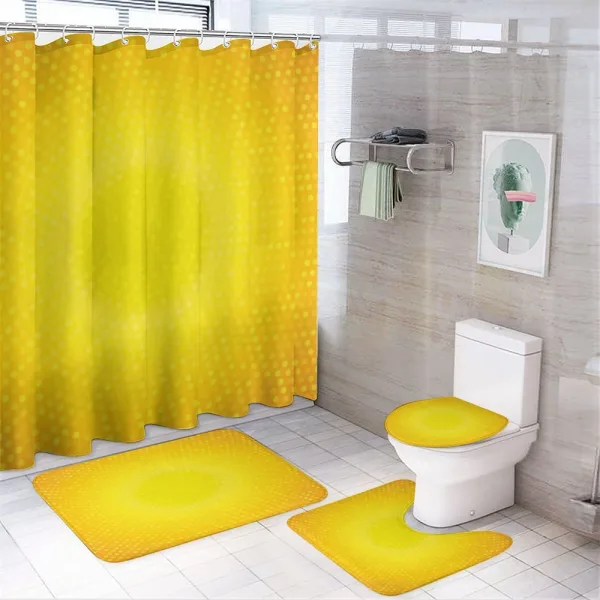 Yellow Ombre Circles on a shower curtain