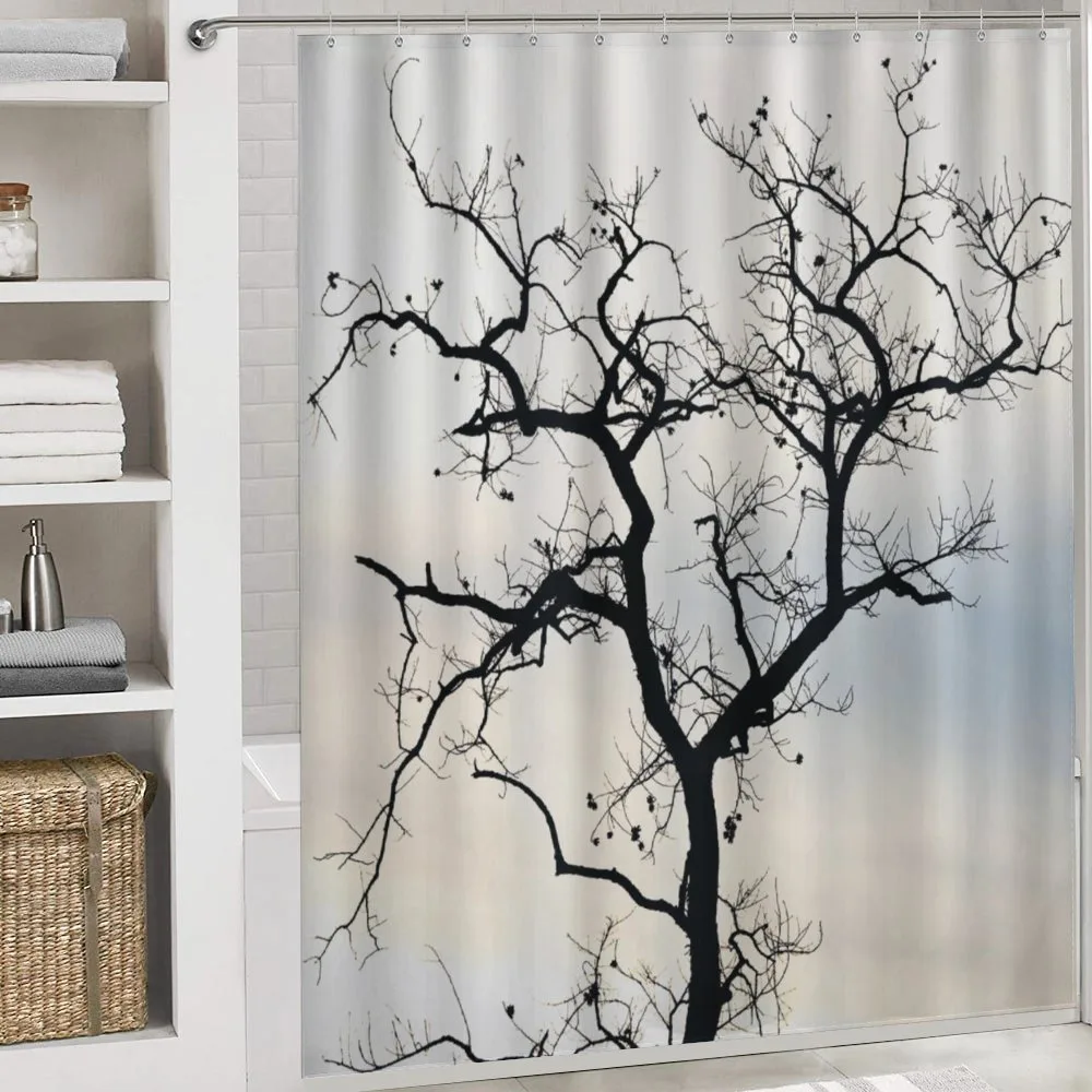 Black Fall Tree Silhouette — Detail 4