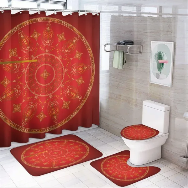 Blunt Detail Circle Pattern on a shower curtain