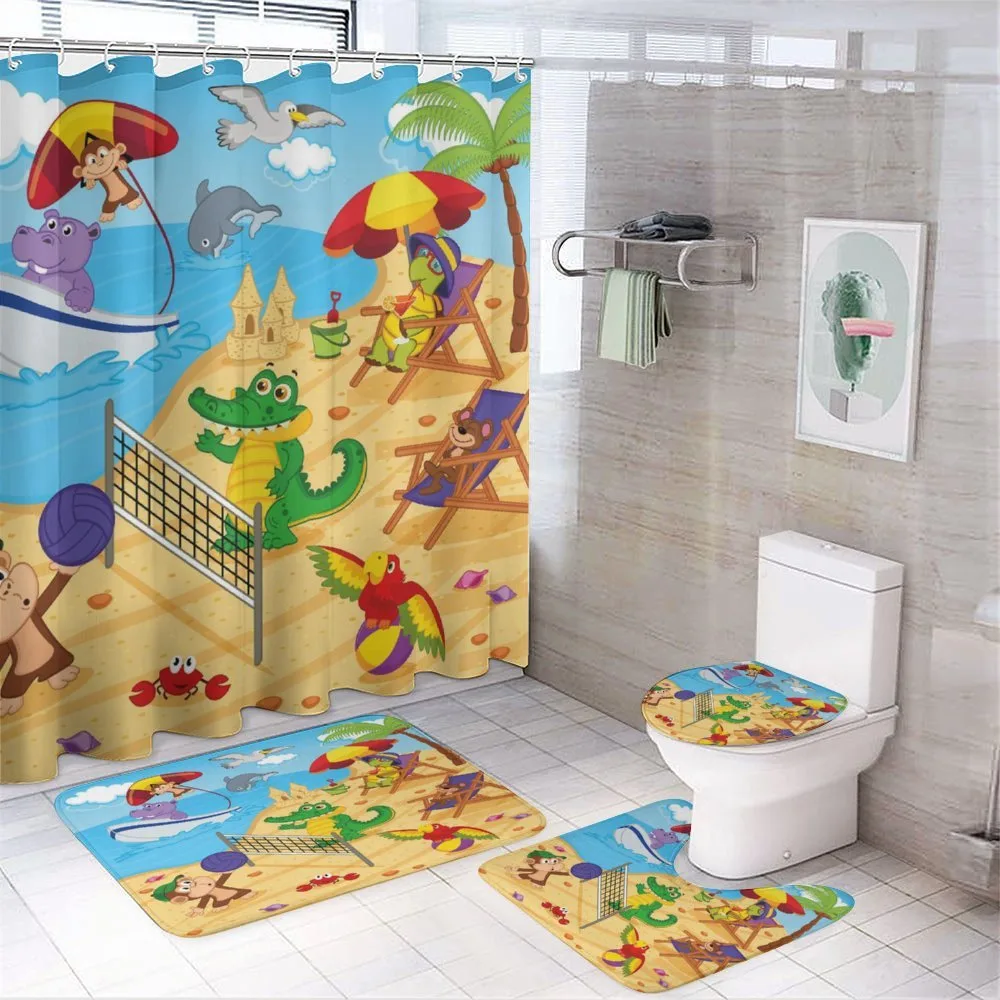 Cartoon Animals on Beach — Your design