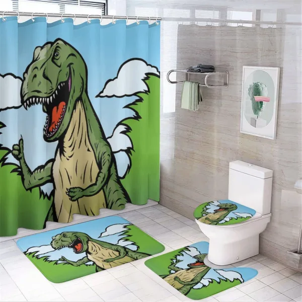 Cartoon T-Rex Funny on a shower curtain