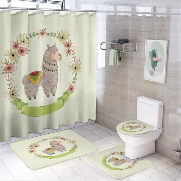 Colorful Watercolor Flora on a shower curtain
