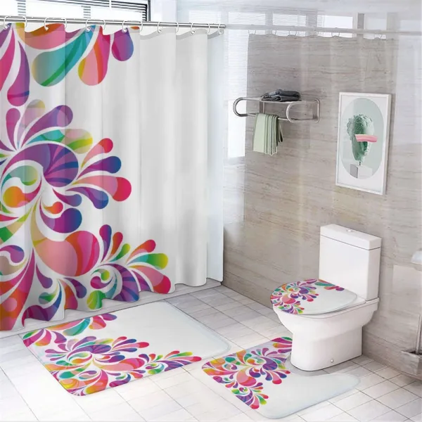 Curvy Floral Design on a shower curtain