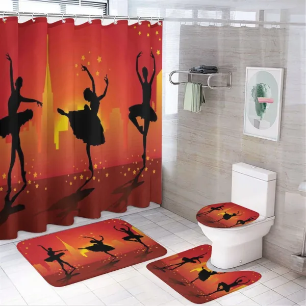 Dancers with Stars Cityscape on a shower curtain