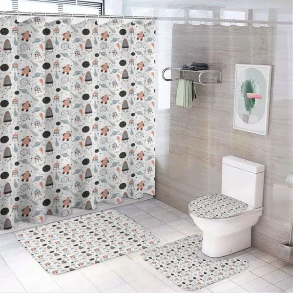 Exploring Outer Space on a shower curtain