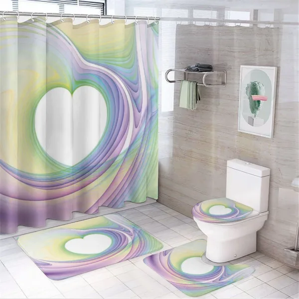 Heart Colorful on a shower curtain