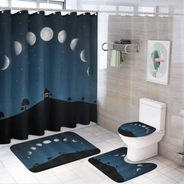 Lunar Phases and Stars Hill on a shower curtain