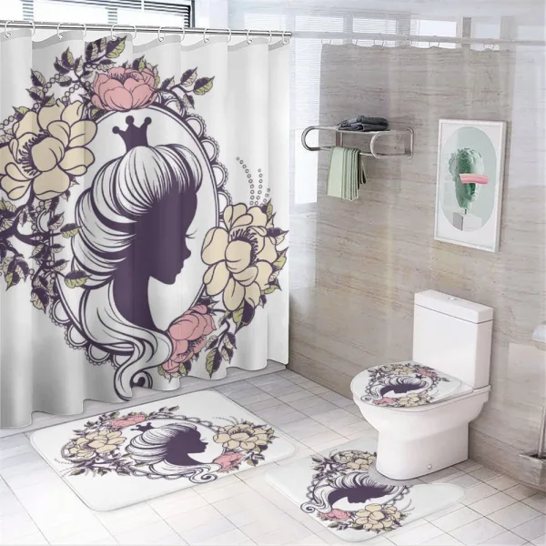 Princess Portrait Frame on a shower curtain