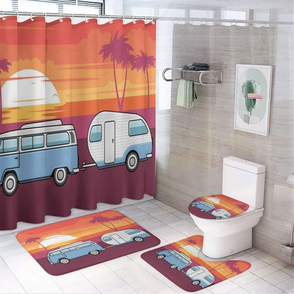 Retro Van Tropical Sunset Beach — Your design