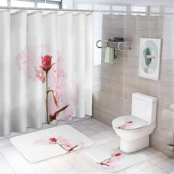 Romantic Love Rose Design on a shower curtain
