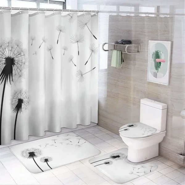 Seed Blowing Away Floral on a shower curtain