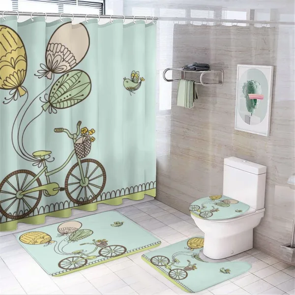 Spring Ballons and Birds on a shower curtain
