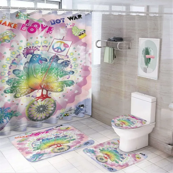 Tropical Turkey on a shower curtain