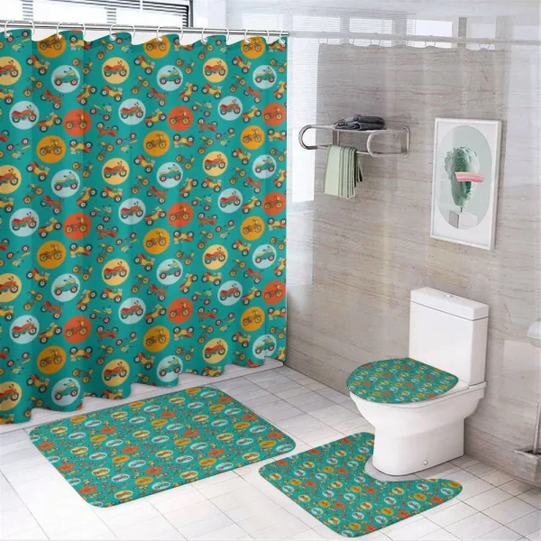 Urban Transport on a shower curtain