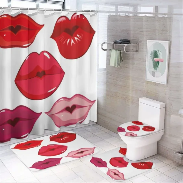 Woman Lips Kiss Affection Art on a shower curtain