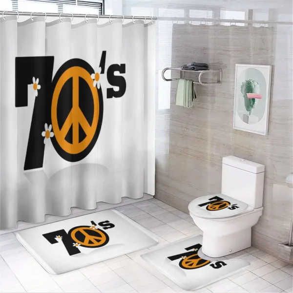 70's Peace Daisies on a shower curtain