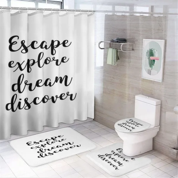Brush Calligraphy Dream on a shower curtain