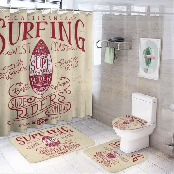 California Surf Vintage on a shower curtain