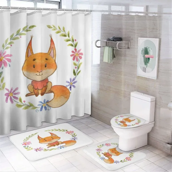 Forest Friend Floral on a shower curtain