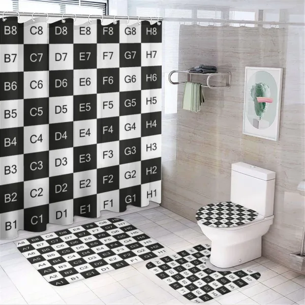 Mosaic Squares on a shower curtain