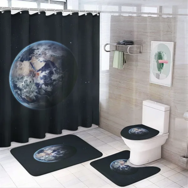 Planet Outer Space Scene on a shower curtain