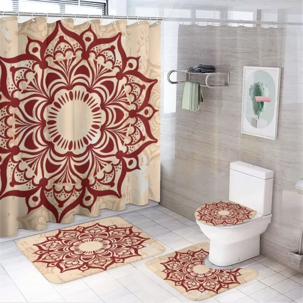 Round Cultural Ornament on a shower curtain