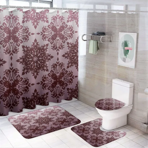 Swirled Classical Motif on a shower curtain