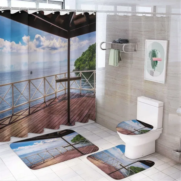 Trinidad Tobago Island on a shower curtain