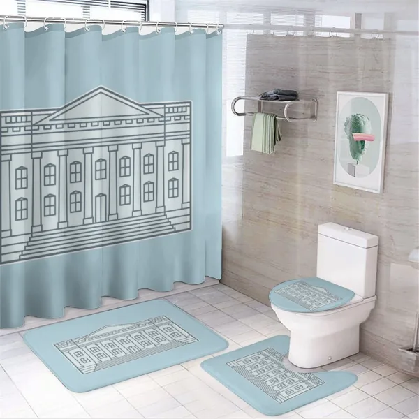 USA Custom House Theme on a shower curtain