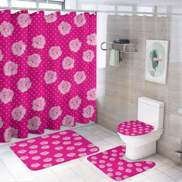 Vintage Roses Love Dot on a shower curtain