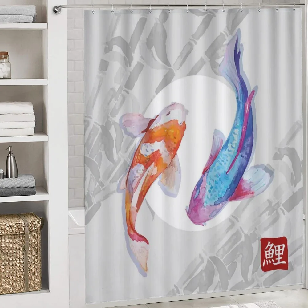 Watercolor Japanese Carps — Detail 4