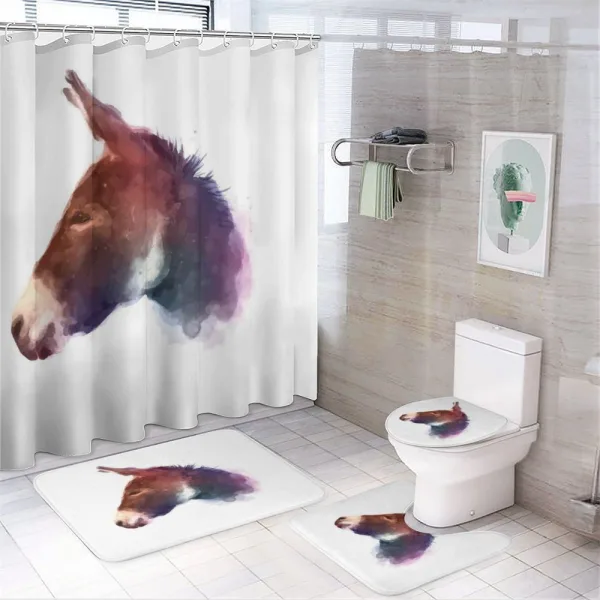 Watercolor Portrait on a shower curtain
