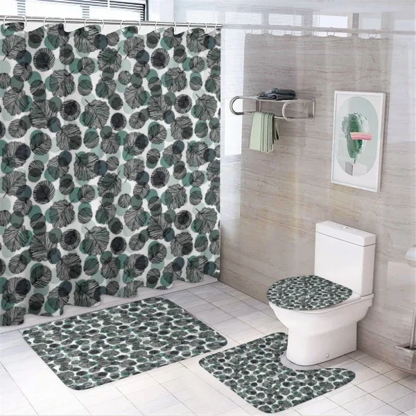 Abstract Dots Foliage on a shower curtain